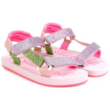 Sandalias Glitter De Colores Con Velcro