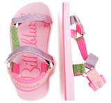 Sandalias Glitter De Colores Con Velcro