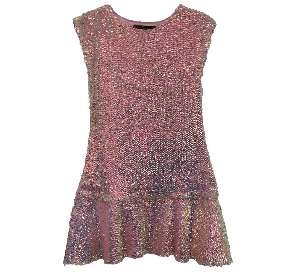 Vestido Con Lentejuelas Rosa