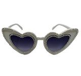 Lentes De Sol Blancos Corazón Cristalizados