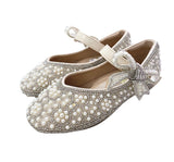 Zapato Plano Bowtie Strap Jewel Beige