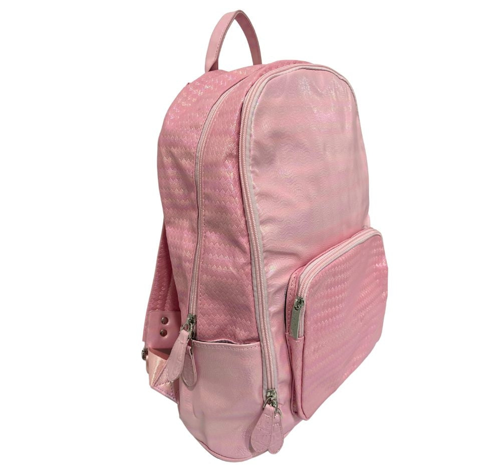 Weave Pocket Light Pink Backpack