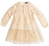 Vestido Tul Dorado Con Corazones