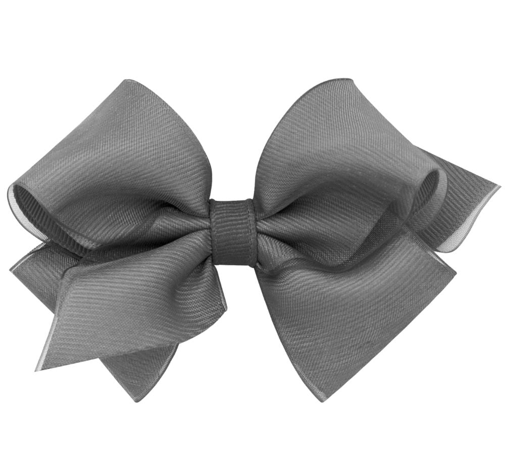 King Organza Gro Overlay Bow Pewter