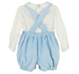 Suspenders Cord Broderie Shirt Blue