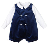 Overrall Velvet Azul Marino Y Camisa