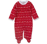 Footie Prt Pjs Reinder Checks Red