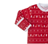 Footie Prt Pjs Reinder Checks Red