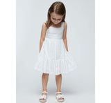 Vestido Punto Perforado Blanco