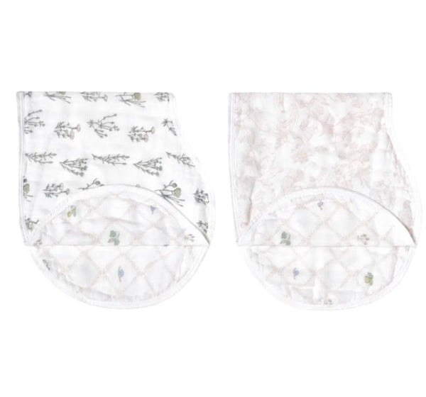 French Floral 2 Pack Silky Soft Burpy Bibs