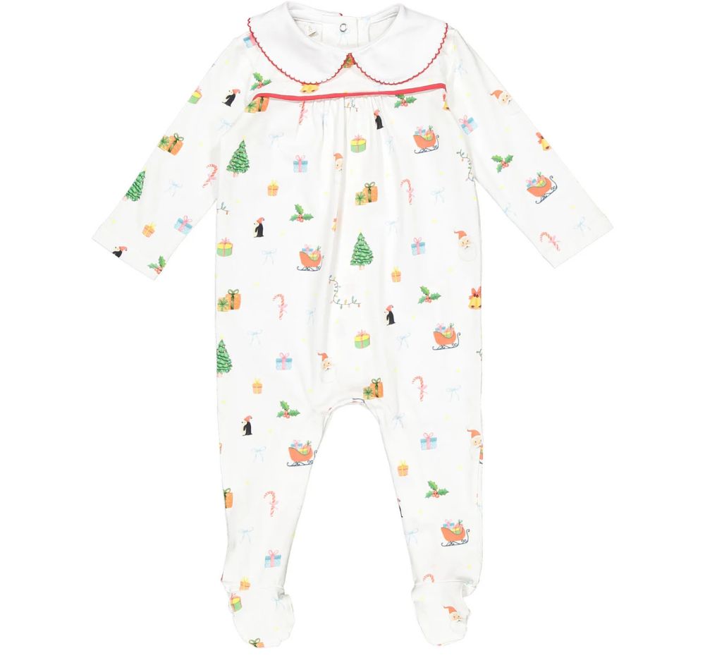 Footed Pajama Christmas Mix Baby