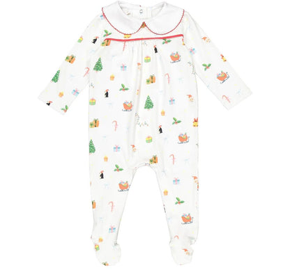 Footed Pajama Christmas Mix Baby