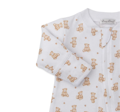 Footie W/Zip Teddy Bears Tan