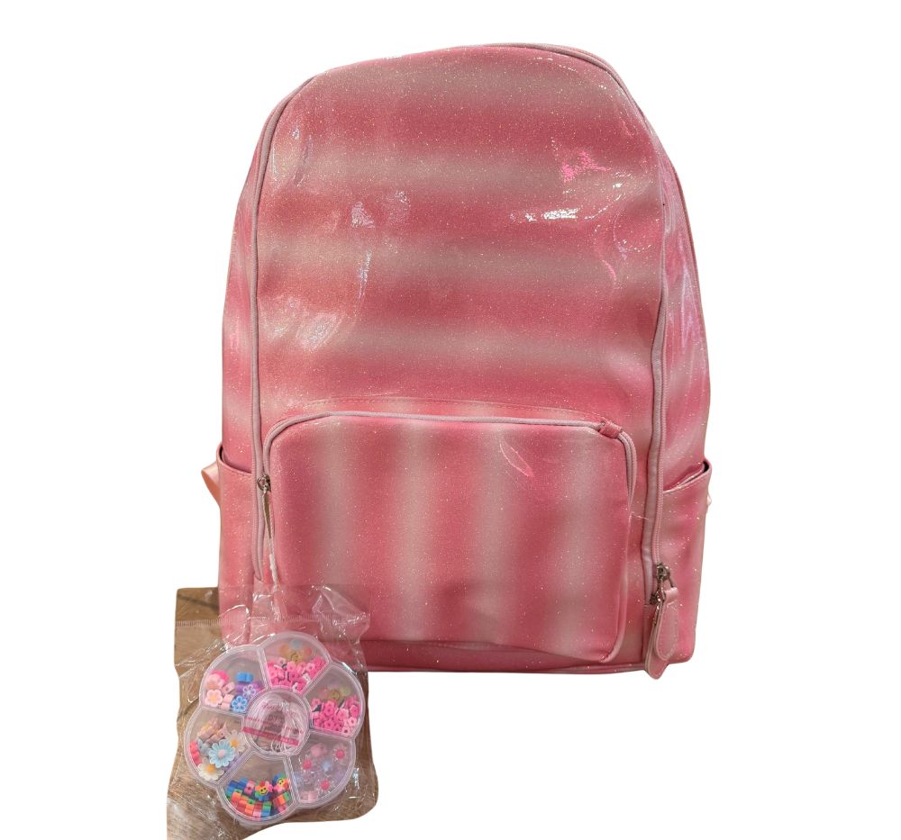Backpack Glitter Stripe Diy-Pink