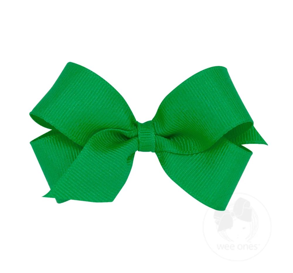 Medium Solid Grosgrain Bow Green