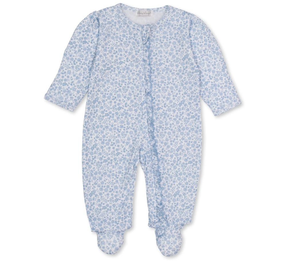 Footie W-Zip Fall Blooms Light Blue