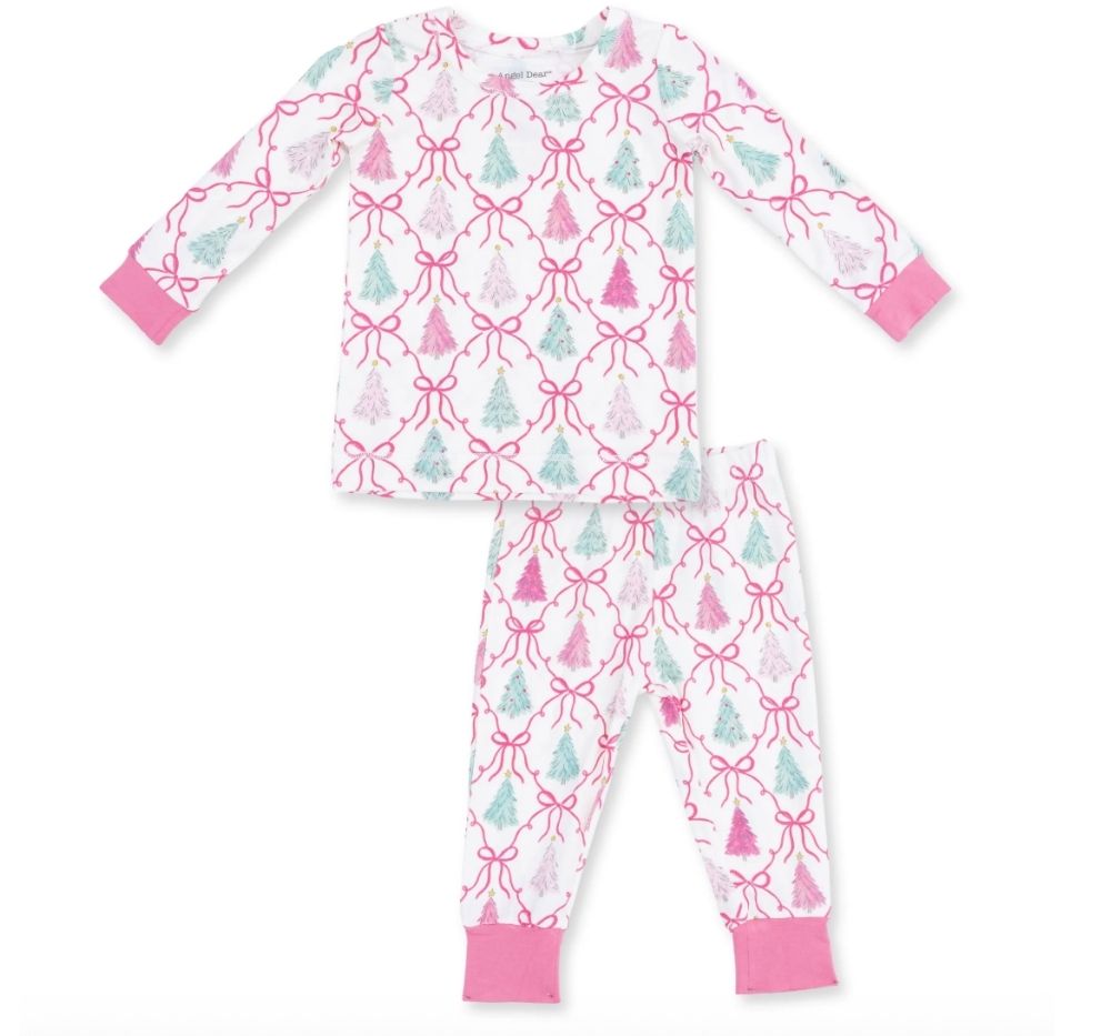 Bow Trellis Tree Long Sleeve Loungewear Set