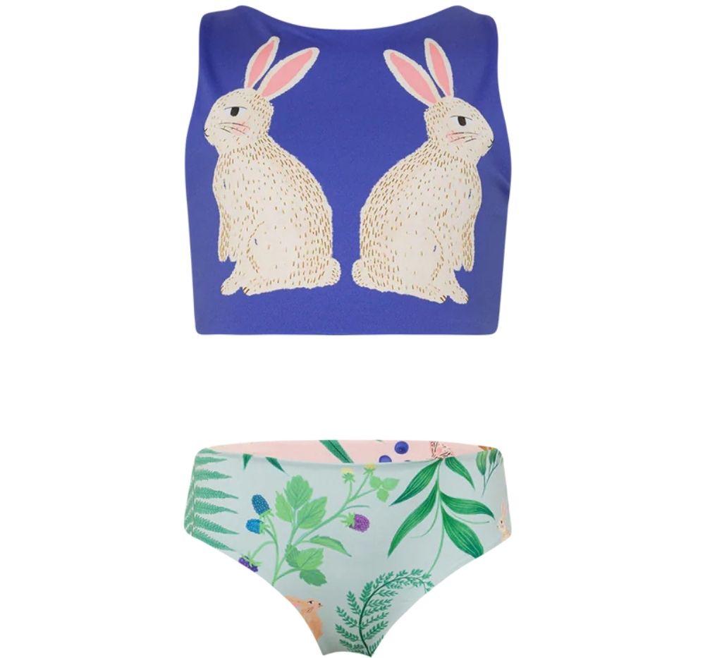 Pool Bikini Conejos Azul
