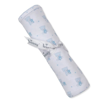 Teddy Bear Love-Reversible Blanket Light Blue