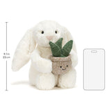 Cream Bunny With Plant