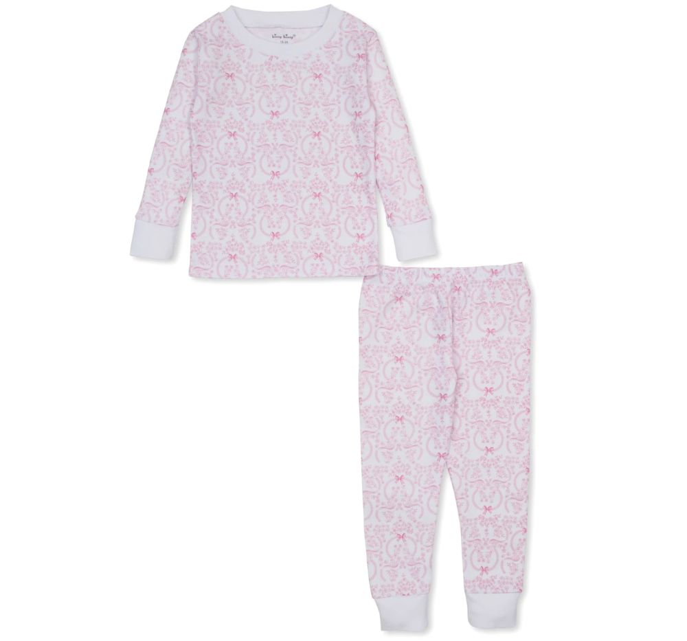 Pajama Set Snug Delicate Blooming Bows Pink