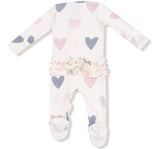 Hearts Modal Rib 2 Way Ruffle Zipper