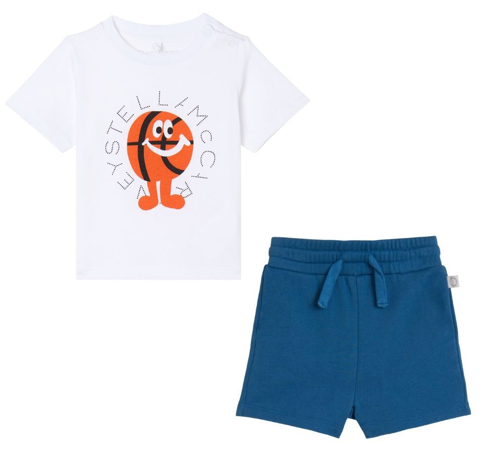 T-Shirt Tennis Logo & Fleece Shorts Blue