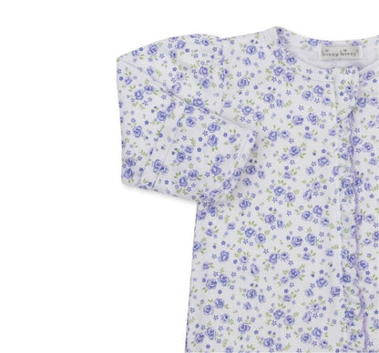 Footie W-Zip Cottage Roses Lilac