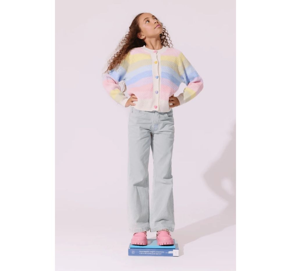 Pastel Rainbow Knit Cardigan