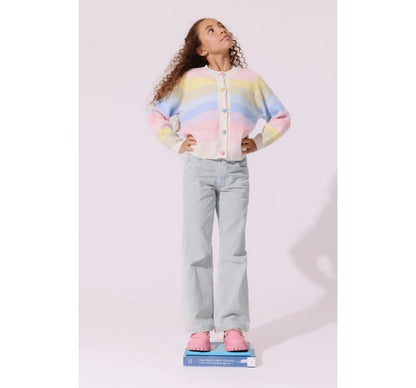 Pastel Rainbow Knit Cardigan
