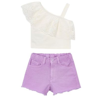 Camiseta de Tirantes Perforado y Short Sarga