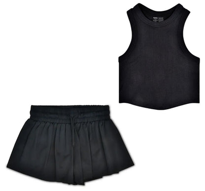 Black Ribbet Tank Top & Butterfly Shorts