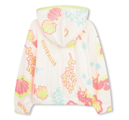 Terry Towel Seashell Zip Up Sweatshirt & Shorts