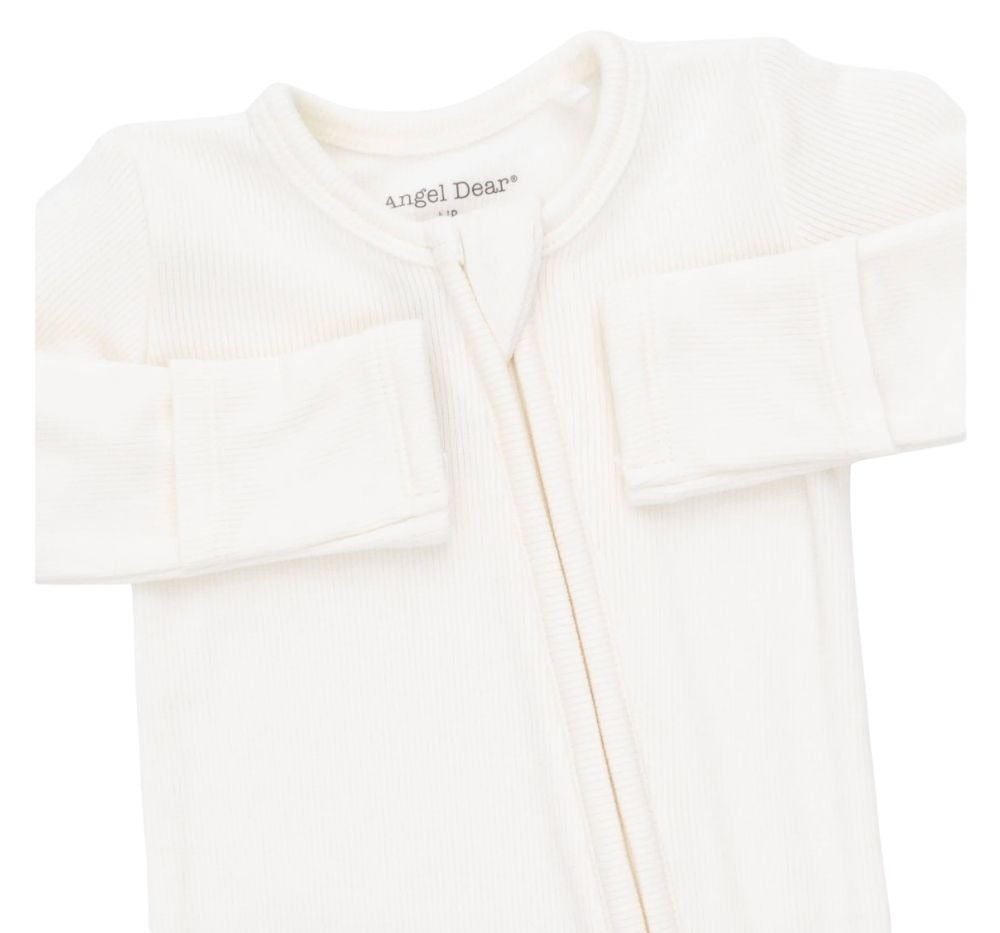Solid Snow White 2 Way Zipper Footie