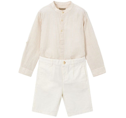 Conjunto Bermuda Lino Suiting Avena