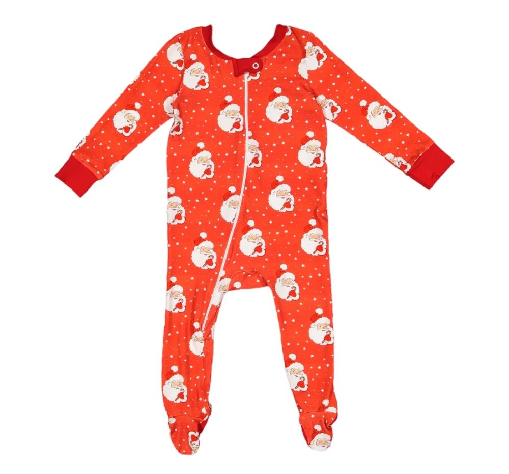 Red Santa Glows Boy Footie