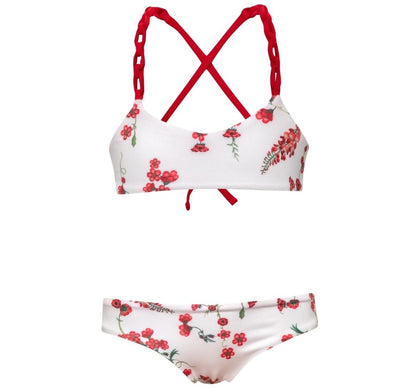 Linked Fresia Red Bikini Set