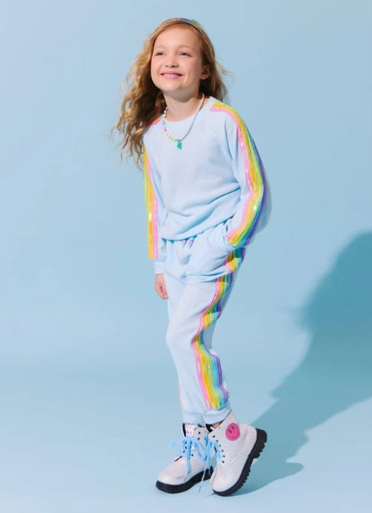 Blue Rainbow Sequin Set