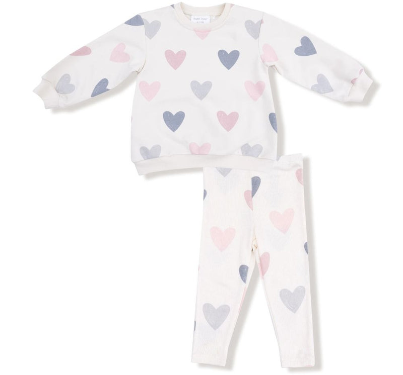 Hearts French Terry Puffy L/S Oversized Sweatshirt & Legging