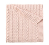 Blush Horseshoe Cable Blanket