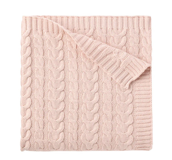 Blush Horseshoe Cable Blanket
