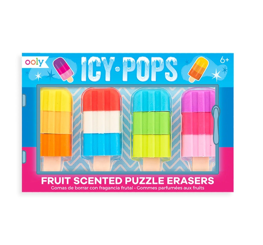 Icy Pops Fruit Scented Puzzle Erasers