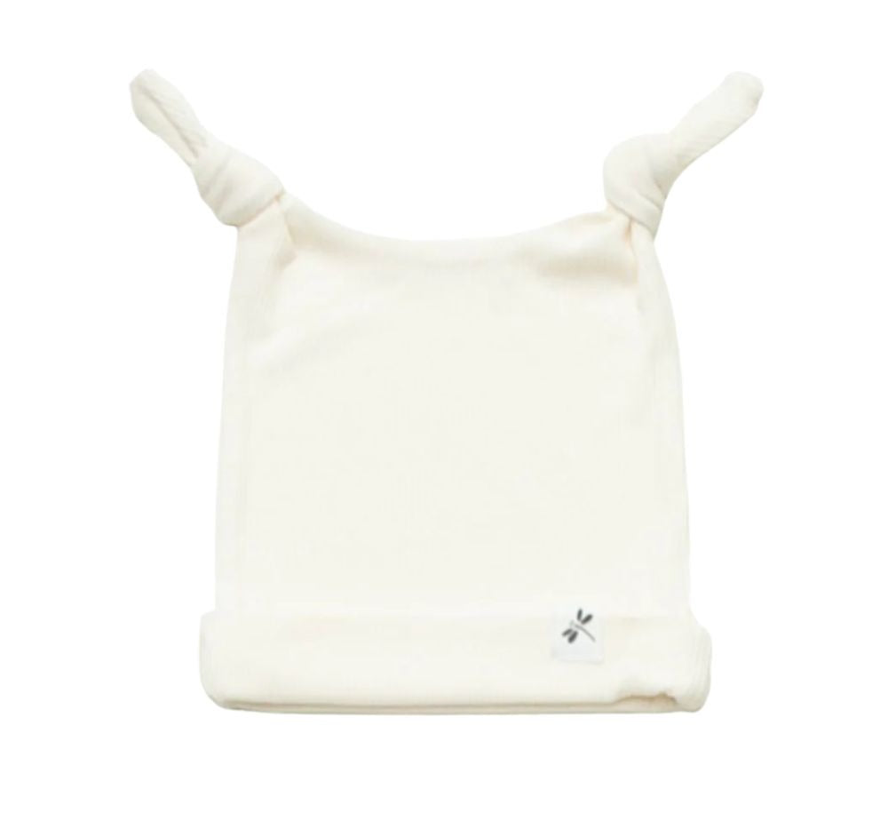Cream Bamboo Ribbed Newborn Hat