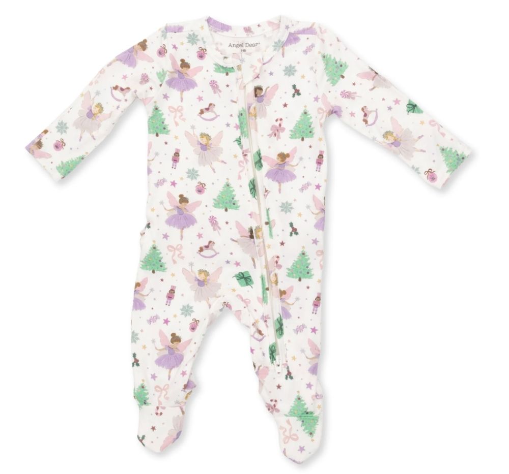 Sugar Plum Fairies 2 Way Ruffle Back Zipper Footie
