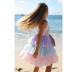 3D Rainbow Peach Tank Dress
