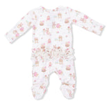Easter Egg Hunt Pink 2 Way Ruffle Back Zipper Footie