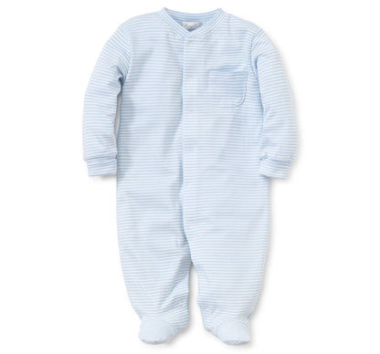 Stripes Footie Light Blue