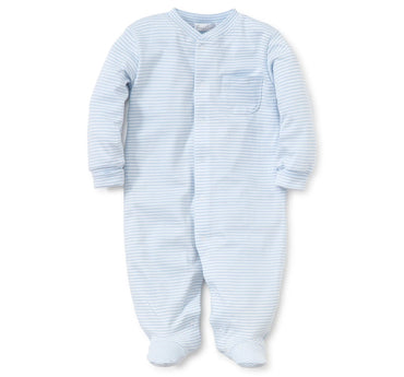 Stripes Footie Light Blue