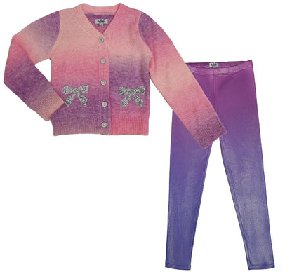 Suéter Ombre Pink Y Leggings Ombre Purple