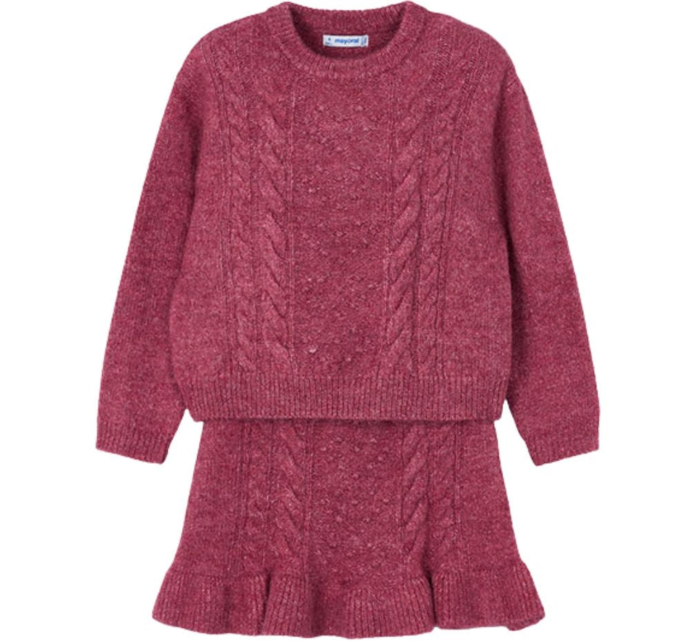 Conjunto Falda Tricot Ochos Cereza Mezcla